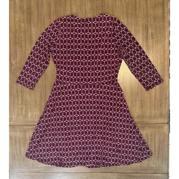 41 Hawthorn Renesme Geo Cube Faux Wrap Dark Purple Dress 3/4 Sleeve Size Large - Picture 13 of 15